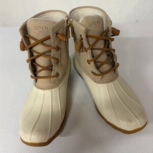 Sperry Women's Cream and Duck Boots Size 6
